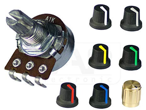 Potentiometer mono linear 1K | 2,2K | 5K | 10K | 22K | 50K | 100K | 220K | 500K | Drehregler Poti Ösen (500K)