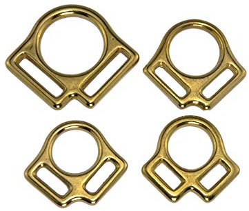 LENNIE 2X Halfterring, zweifach, Messing, Gold, Größe: 16 mm (5/8)