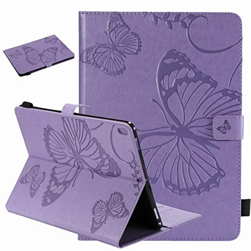 Laybomo Coque Apple iPad Pro 10.5 (2017) Étui Smart Cover Housse PU Cuir Protection avec Support Intégré Multi-Angle Fermeture Magnétique avec Mise en Veille Automatique, Papillon (Violet)