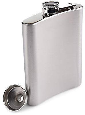 Flasque Alcool,MUXItrade 8OZ Flasque Whisky Flasque Vodka Acier Inoxydable Fiole Alcool Hip Flask Fiole de Hanche, Fiole Pour Hommes, Flasque Portable avec Entonnoir