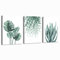 Grüne Leinwand Wandkunst für Wohnzimmer Schlafzimmer, Monstera flaches grünes Blatt tropische Sukkulente Pflanze Bild Drucke, modern gerahmt, minimalistische Wasserfarbe, 3-teiliges Set 30,5 x 40,6 cm