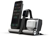 udoq 250 Ladestation für iPhone AirPods und Watch, mit Power Delivery Charger, solides Aluminium, deutsches Funktionsdesign, Silber