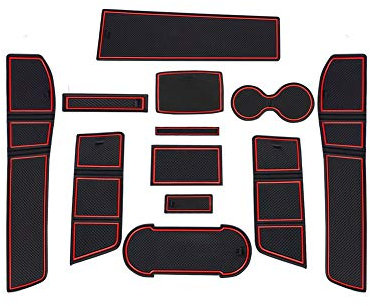 CDEFG Seat Leon Cupra 5F Gummimatten Auto Mittelkonsole Innere Türschlitz rutschfest Anti-Staub Becherhalter Matte Armlehne Aufbewahrung Pads Zubehör