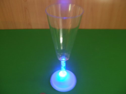 COOLMP Lot de 3 - Verre à champagne lumineux led +3 piles ag13