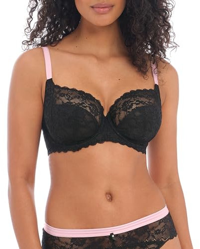 Freya Damen Women's Offbeat Underwire Side Support Bra BH mit voller Abdeckung, Undurchsichtige, Schwarz, 80F