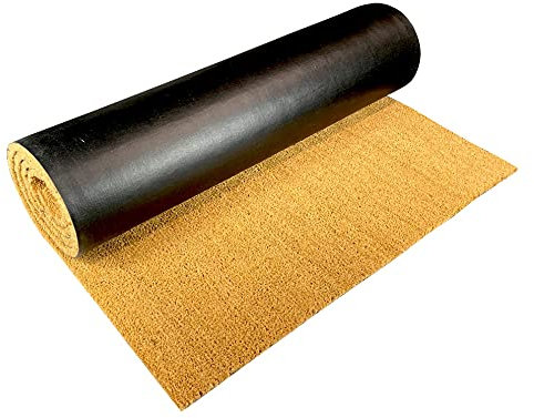FloorPro Coir Entrance Matting - Cut To Size, Heavy Duty Indoor & Outdoor for Entrances, Doorway, Reception, Foyer Coconut Mat Strips Doormats (100cm x 100cm)