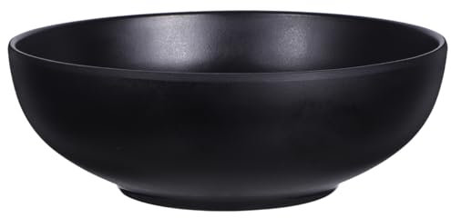 Luxshiny Porcelain Black Pasta Bowl Melamine Ramen Bowl Asian Noodle Bowls for Home Kitchen Japanese Restaurant(17. 5CM)