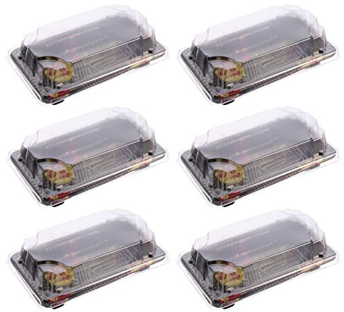 Cabilock 50 cajas de embalaje desechables para sushi con tapas transparentes, contenedores portátiles de almacenamiento de alimentos, contenedores Bento, bandeja de sushi para llevar, bandeja de sushi