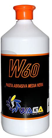 Pasta Abrasiva Media Nera W60 LT.1 Professionale per Carrozzeria Auto Moto Camper, Rimuove Incisioni e Abrasioni, Strati di Vernice Graffiati o Corrosi - Waga Paint Tecniques