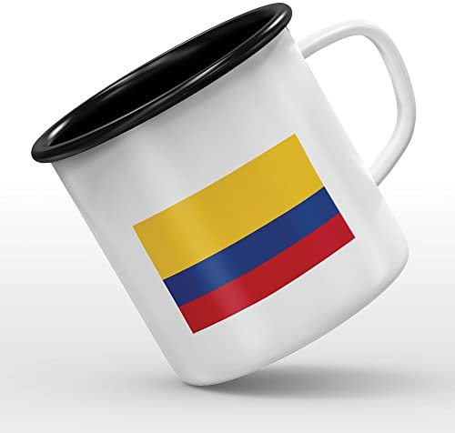 Mygoodprice MUG - Taza esmaltada con diseño de bandera de Colombia