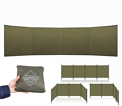 Onewind Camping Windbreak, Versatile Wind Blocker Light Water Proof Silnylon Camping Windscreen, Outdoor Windshield for Winter Hiking Beach Backpacking and Picnic, 19.7*55, No Poles Included