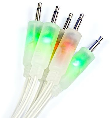 Heinakroon Eurorack LED CV Patchkabel, modulare Testleitungen, 5er-Pack (59,9 cm), transparent