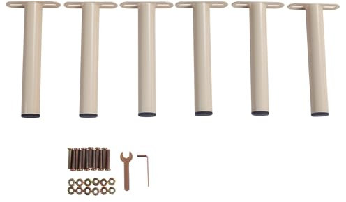 Vente-unique - Lot de 6 Pieds cylindriques pour Cadres à Lattes - Beige - BOLGARE