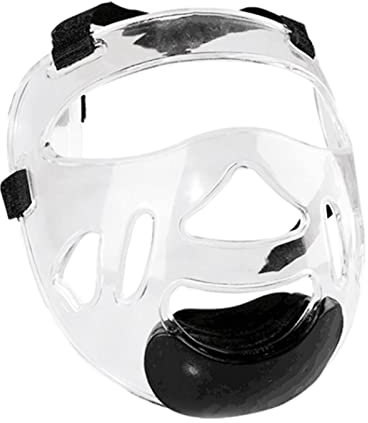 Karate-Gesichtsschutz | Sport-Gesichtsschutz aus Polycarbonat mit verstellbarem Riemen - Sports Face Shield Nasenschutz Sicherheitskopfschutz für Wrestling