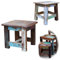 LS-LebenStil Vintage Holz Hocker - Mumbai - Teakholz - Massiv - Rustikal - Shabby Bunt - 28x26cm Schemel Fußbank Bänkchen Fußhocker Tritthocker Blumenhocker Pflanzenhocker Beistellhocker