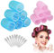 EUDUQ - Lot de 22 bigoudis - Bigoudis auto-adhésifs - 36 mm et 25 mm - Avec pinces pour cheveux longs, moyens et courts - Pour salon de coiffure
