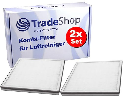 2x Trade-Shop 3in1 Luftreiniger-Filter (Vorfilter + HEPA-Filter + Aktivkohlefilter) kompatibel mit Comedes Lavaero 150 / Luftbefeuchter Ersatzteil