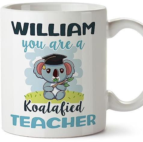 MUGFFINS Tazas Personalizadas para MAESTRO - En Inglés - Custom Koalafied - 11 oz / 330 ml - Regalo Personalizable original y divertido