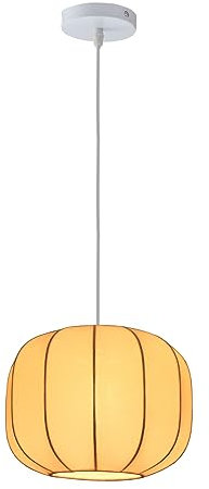 SHINY STAR Moderne Laternen Pendelleuchte, Kronleuchter Weißer Polyester Stoffschirm,Hängende Deckenleuchte mit E27 Lampenfassung Innenbeleuchtung-62301WH