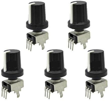 5 Sätze 5% RV09 Vertikal Einstellbarer Widerstand 9 Typ 3 Pin Seal Potentiometer Für Arduino Mit Knaufkappe,5K Ohm