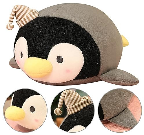 Herfair Pinguin Plüschtier, Kuschelkissen Plüsch Kissen, Pinguin Plüschkissen Stofftier Plüschpinguin Süße Kuscheltiere Mädchen Geschenke Kinderzimmer Dekor (40cm)