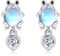 Frosch Mondstein Ohrringe Sterling Silber Tropfen Ohrringe Ohrstecker Tier Herz Schmuck für Frauen Mädchen