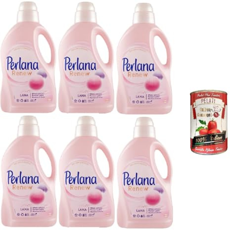 Perlana Renew Lana Rosa Lessive pour vêtements colorés, effet cachemire, empêche la formation de pilules + Italian Gourmet Pelati 400 g