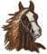 Pferd Kopf Braun Reiten Aufnäher zum aufbügeln oder aufnähen Bügelbild Aufbügler für Kleidung gestickter Bügelpatch Applikation Patch Größe 6,5 x 8,3 cm