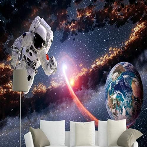 Große 3D Geschichtete Astronautentapete Galaxie Universum Erde Kinderzimmerhintergrund Tapeten Wohnkultur Fototapete 3D Effekt Wohnzimmer Schlafzimmer Kinderzimmer-430cm×300cm