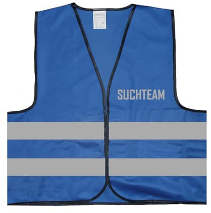 Generic Suchteam Mantrailing Warnweste BZW. Signalweste mit reflektierendem Aufdruck - Größe S/M, Blau