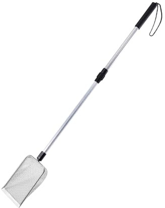 AWHAO Pelle à Litière pour Chat, Pelle pour Bac à Litière avec Long Manche, Pelle Ramasse Crotte en Métal pour Chat Lapin Cochon d'Inde, Maille 90 cm 4.3x4.3 mm