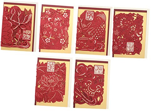 GRIRIW 6 Stück 2021 Grußkarte Neujahrskarten 2021 Neujahrskarte kinder cards stickkarten für kinder Hochzeitsdekorationen Weihnachtsdekorationen Geschenkkarten Papier festlich Foca