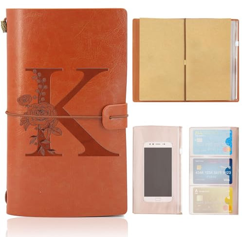 HSDSH Leder Notizbuch, Nachfüllbares Reisejournal, Vintage Tagebuch zum Geburtstag Geschenk für Frauen Männer, Personalisierte Geschenke für Mama Papa Schule Freund Lehrer Schwestern Kollegen(K