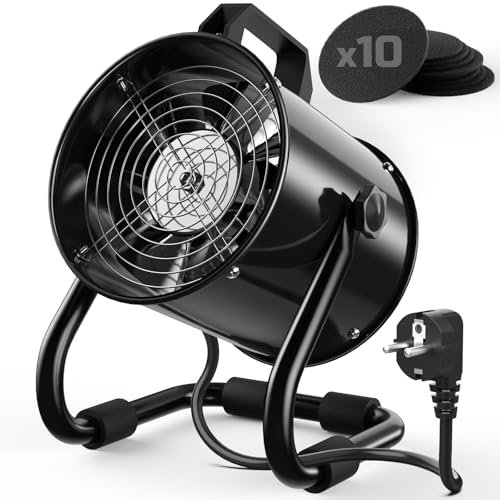 Campana Extractora Portátil 40W 600m³/h Extractor Aire Humos de Aleación Aluminio - con 10 Filtro Carbón Activado/120°Ajustable/Bajo Ruido -para Ventilación Extracción Aire en Interior Cocina/RV