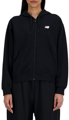 New Balance Damen Sport Essentials French Terry Full Zip Jacke, Black, S