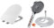 Ibergrif M41001, Abattant WC Forme D, Cuvette Toilette avec Frein de Chute, Lunette WC & Pommeau de Duche avec tuyau 1,6M, YEAUPE PRO Pommeau de Douche Economie Deau