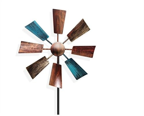 Windrad Garten, Windrad Garten Metall, (Rotor-Durchmesser Windrad 23,5 cm), 360° Drehung windräder Garten Ideal für Gärten, Decks, Rasen, Terrassen und Landschaftsbau (Retro)