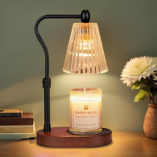 Loowoko Candle Warmer Lamp, Candle Lamp Warmer with Timer Dimmer Adjustable Height, Electric Wax Warmer Vintage Home Decor, Gifts for Mom, Candle Melter Light for Scented Jar Candles