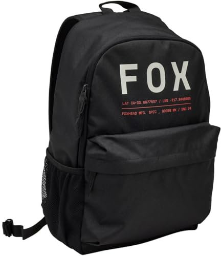 Fox Racing Clean Up Backpack – Viel Platz für Arbeit & Schule, mit Laptopfach, großem Hauptfach, Frontfach & Seitentasche für Wasserflasche, ideal für tägliche Abenteuer, Farbe: Black, Größe: OS