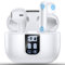 EXZHIG Bluetooth Kopfhörer Cancelling Wasserdicht LED Anzeige Earbuds Kabellose Ohrhörer Weiß