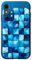Hülle für iPhone XR Blaue Aquarell karierte Retro Baseball Stitch Handyhülle
