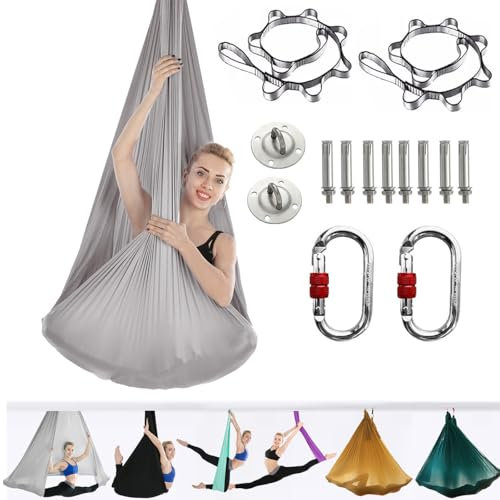 ARNTY Yoga-Set für Erwachsene, Yoga-Zubehör, 500 kg Belastung, inkl. Kompletter Installationshardware (Grey)