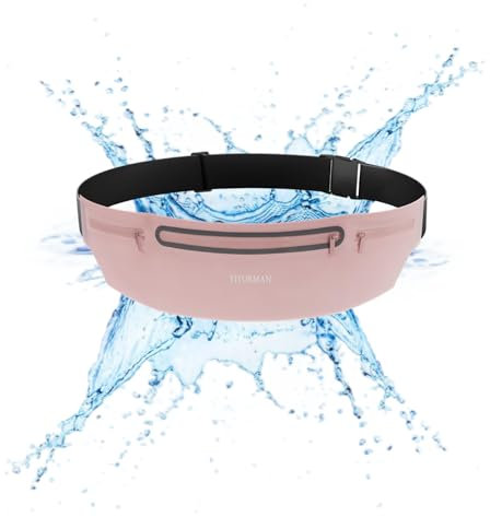 YITORMAN Laufgürtel mit wasserdichtem, verstellbarem, elastischem Gurt, schweißresistente Gürteltasche, passend für alle Handys und Taillengrößen, große Kapazität, Laufen, Training, Outdoor (Rosa)