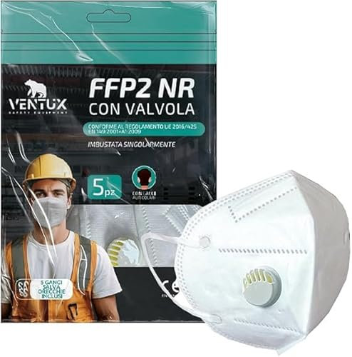 FFP2 NR Maske mit Ventil || Einzeln Verpackt || Ergonomische Passform || Staubschutzmaske für Arbeit, Bau & DIY (5)