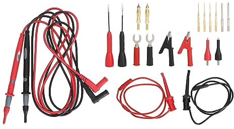 Elektronische Testleitungen für Multimeter -Test, Silikon -Multimeter -Testkabel, Goldene Sonden, Krokodilclips mit Testhaken für die Wartung der Industriegeräte, 1000 V