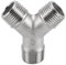 Conexión En Y De 3 Vías Con Rosca Macho BSP De 1/4, 3/8, 1/2, 3/4, 1 Y 2 En Acero Inoxidable SS304(3/8 (DN10))
