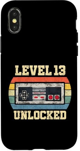 Level 13 Freischaltbares Geschenk für 13 Jahre Lustiger Gamer zum 13. Geburtstag Hülle für iPhone X/XS
