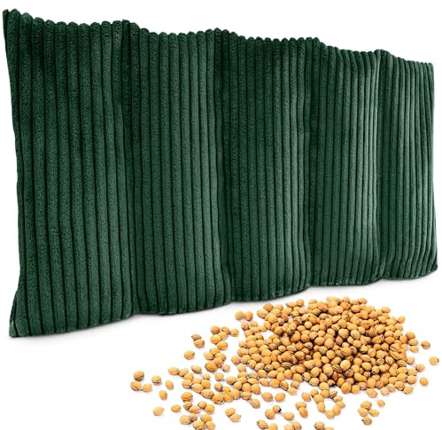 Amilian Körnerkissen 55x20 cm mit 100% Kirschkernen – Wärmekissen & Kältekissen für Mikrowelle, Backofen & Gefrierfach – ideal für Rücken, Schulter, Bauch & Nacken - Schattenwald