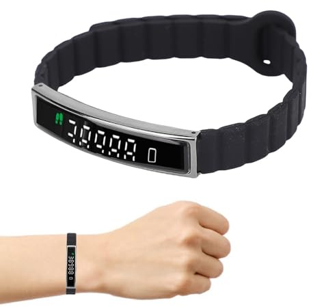 Zunate Fitness Tracker Band, Bluetooth Smart Bracciale con App, Dati di Esercizi Visualizzati, Supporta la Fotografia Remota, Notifiche di Chiamata (BLACK)