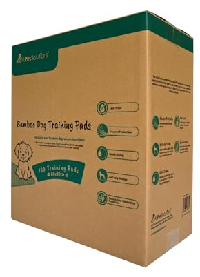 AllPetSolutions Bamboo Puppy Pads 60 x 90cm XL - 100 Pack Disposable Dog Training Pads, Bleach & Dye Free, 6-Layer Leak-Proof, Anti-Slip